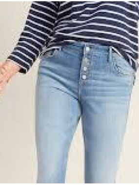 Old Navy Mid-Rise Button-Fly Rockstar Super Skinny Cut-Off Ankle Jeans